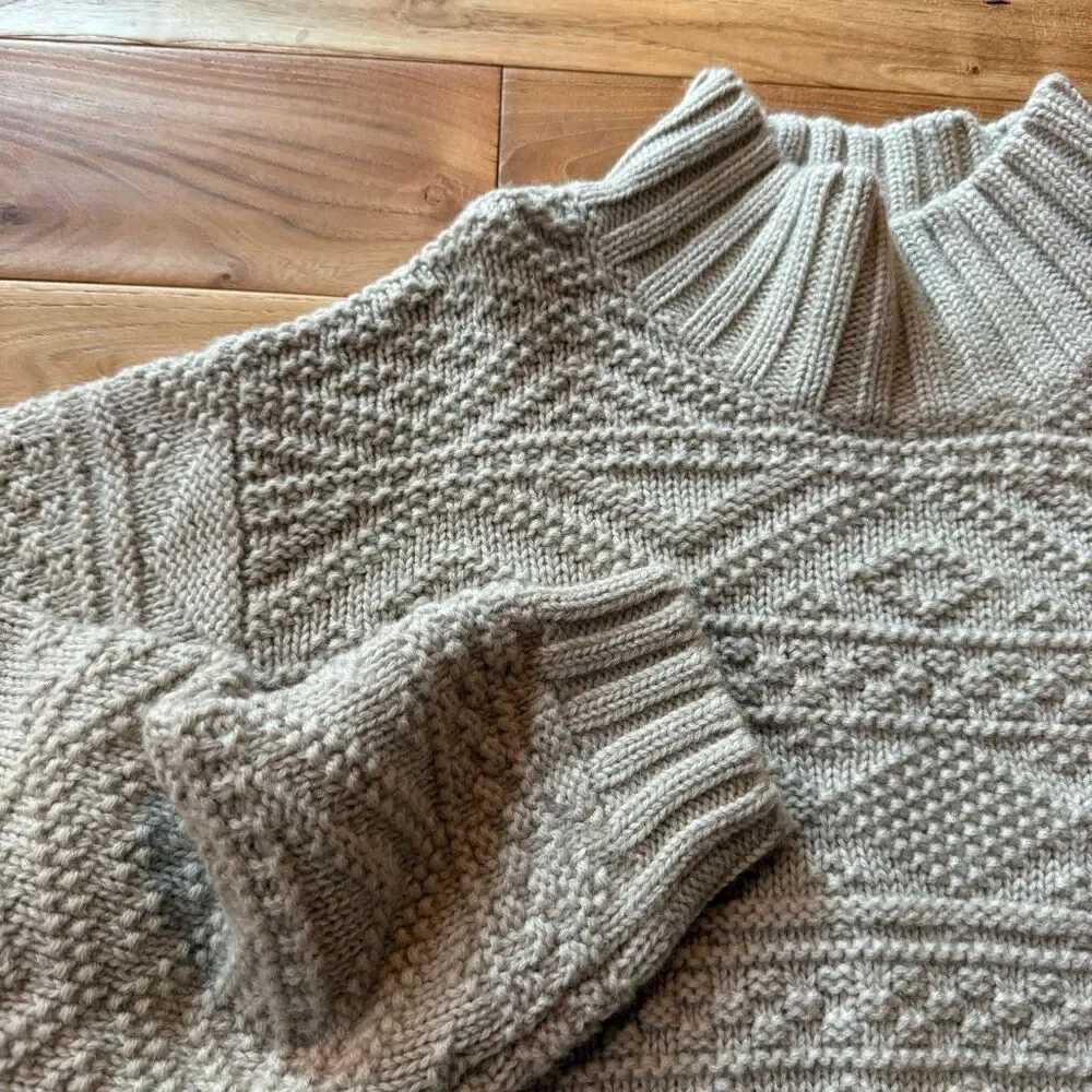 Vintage C.C. Filson Wool Sweater Men’s Fair Isle Nordic Cable Knit Mock Neck XL